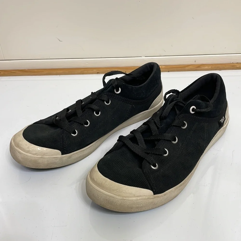 Teva Womens Freewheel Corduroy Low Top‎ Lace Up Sneakers Size 9 black
